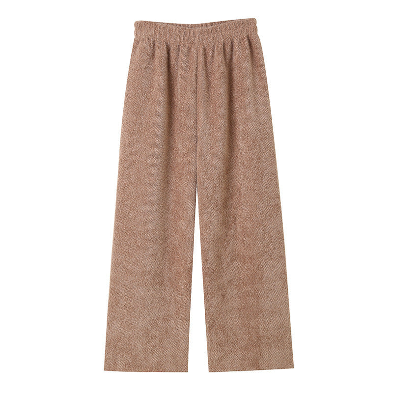 Mink Fleece Wide-leg Pants Thickened Casual Drape Knit