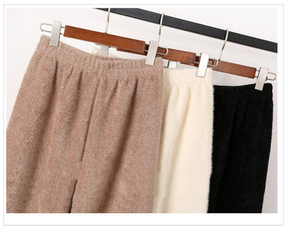 Mink Fleece Wide-leg Pants Thickened Casual Drape Knit