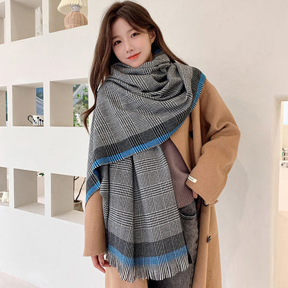 Thickened Cashmere Thermal Shawl Dual-use Scarf