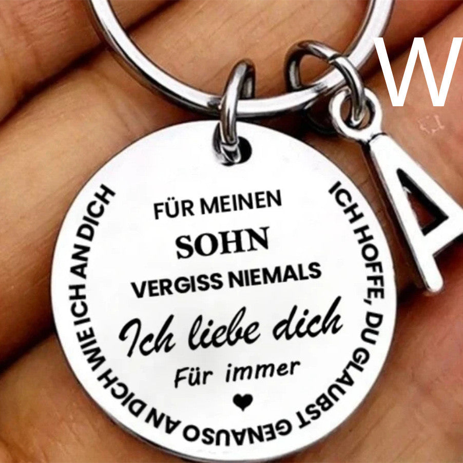 26 Letters Stainless Steel Keychain For My Son And Daughter In German