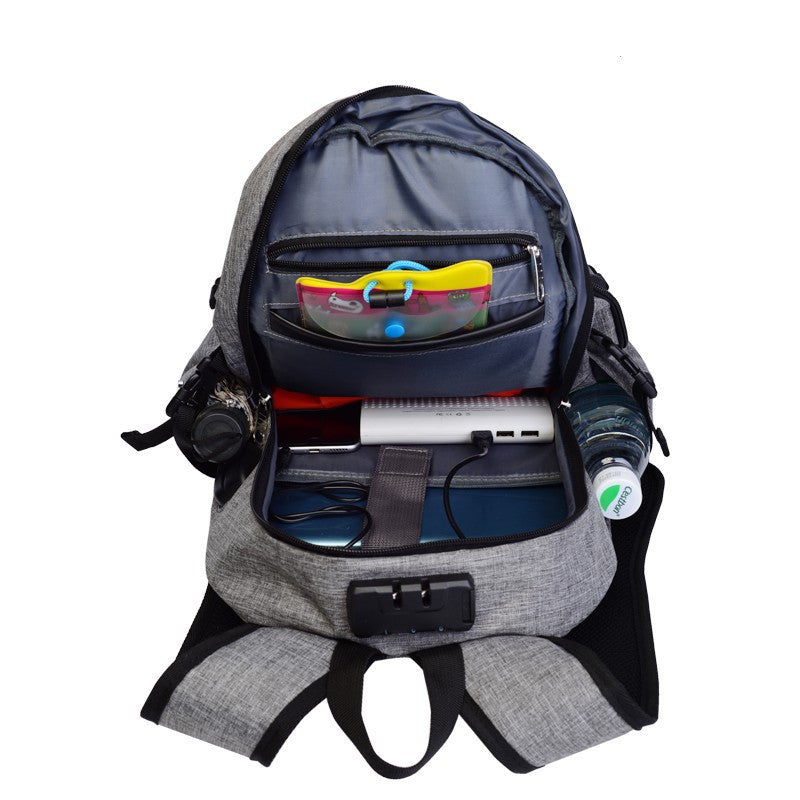 Multifunctional Leisure Backpack With USB Interface Earphone Hole