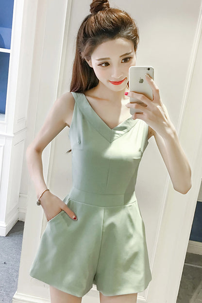 Jumpsuit Shorts High Waist Slimming Casual Suit