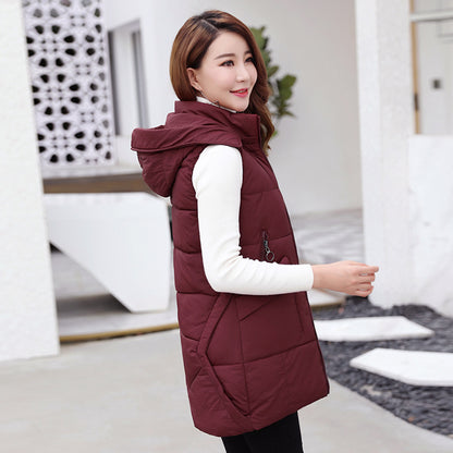 Mid-length down cotton vest