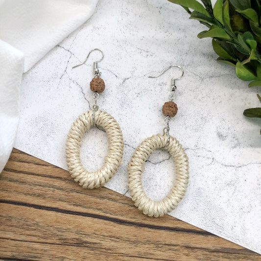 Vintage Forest Grass And Rattan Woven Handmade Earrings