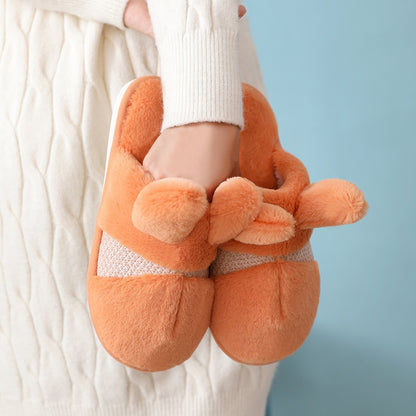 Household Thickened Rabbit Fur Indoor Home Confinement Slippers