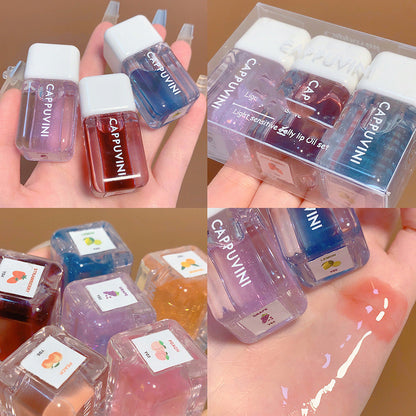 Small Square Lip Gloss Transparent Lip Gloss Glass Moisturizing And Nourishing Mirror Lip Lacquer