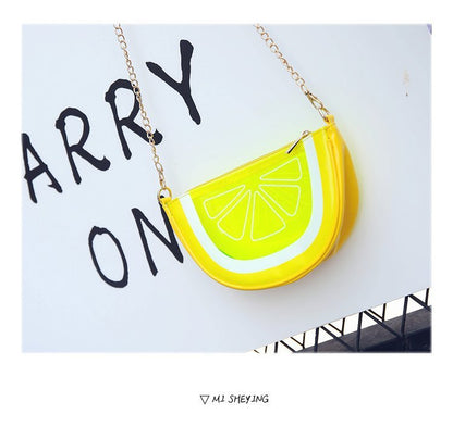 Fruit Transparent Shoulder Bag Soft Girl Funny Personality Chain Bag