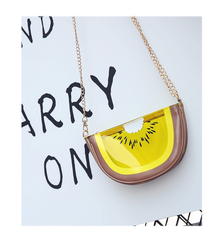 Fruit Transparent Shoulder Bag Soft Girl Funny Personality Chain Bag