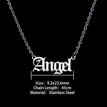 Fashion Stainless Steel Pendant English Letter Necklace