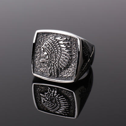 Indian Totem Ring Vintage Stainless Steel Ring