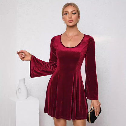 Women's Fashion Personality Velvet Dress