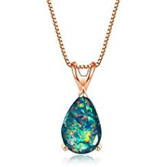 Fashion Platinum Water Drop Blue Copper Necklace Clavicle Chain Jewelry