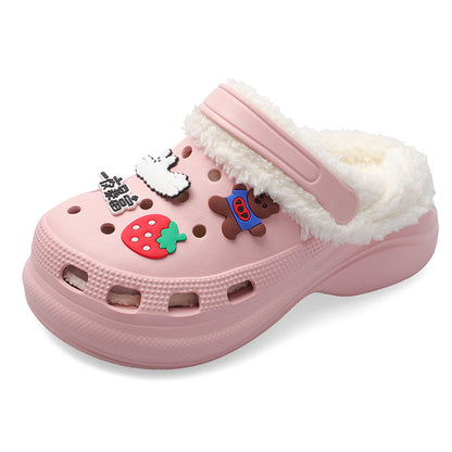 Warm Baotou Shoes Two-wear Lazy Cotton Slippers