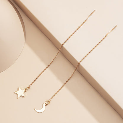 Simple Personality Long Asymmetrical Ears With Stars And Moon