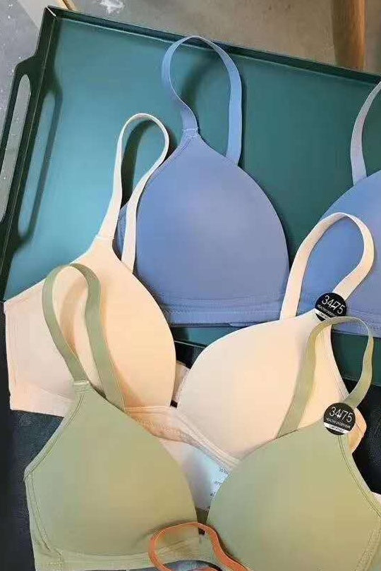 Ultra-thin Underwear Gathers Comfortably No Steel Ring Beautiful Back French Triangle Cup One-piece Bra