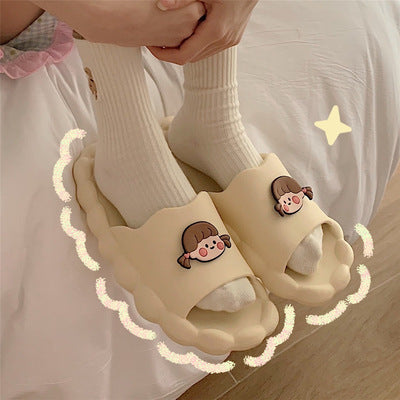 Fashion New Summer Thick Bottom Girl Heart Port Style Sandals