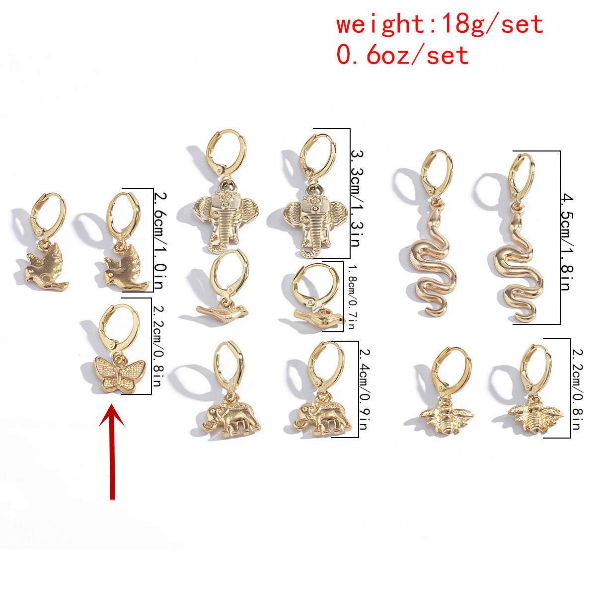 Personalized All-match Alloy Butterfly Earrings