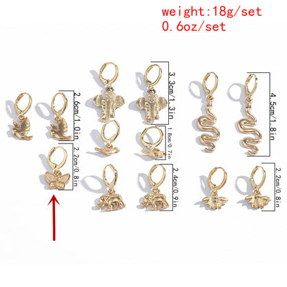 Personalized All-match Alloy Butterfly Earrings