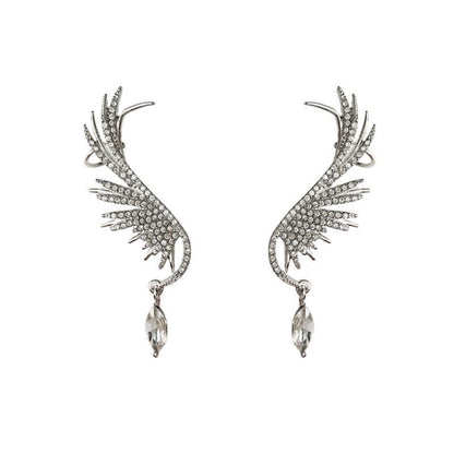 Silver Post Personalized Angel Wing Earrings