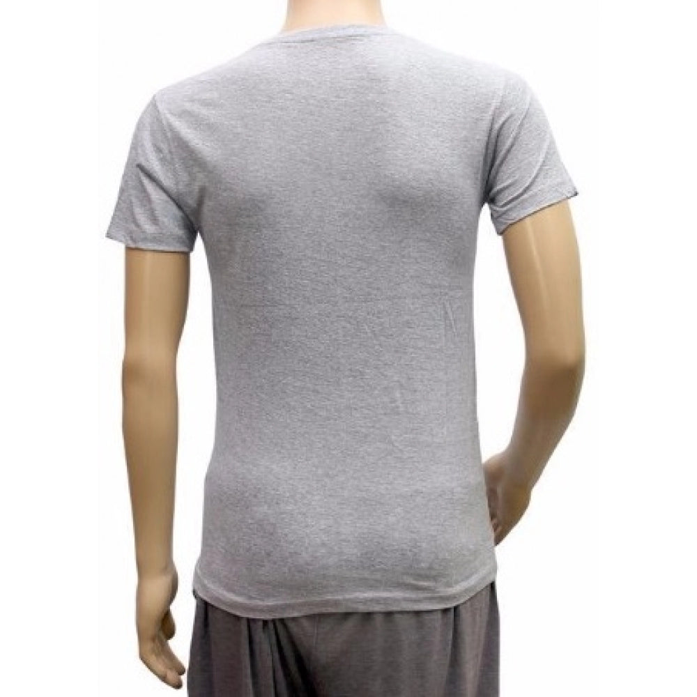 Generic Mens cotton Printed Men Tshirts (Grey, XS)