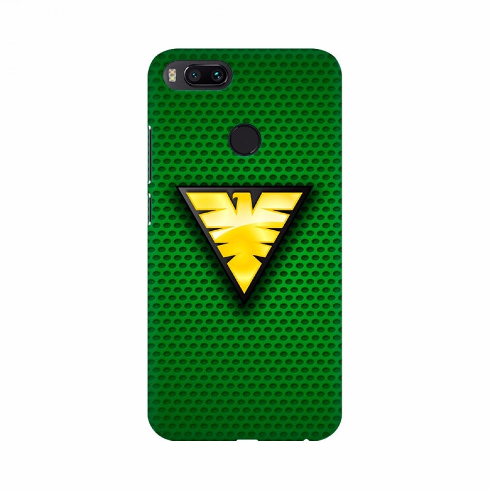 Triangle Yellowish Logo with Green background Mobile Case Cover