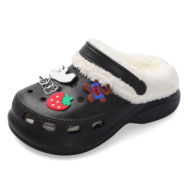 Warm Baotou Shoes Two-wear Lazy Cotton Slippers