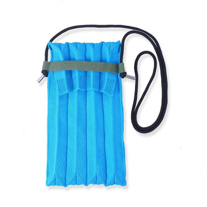 Pleated Organ Woven Mobile Phone Bag Shoulder Messenger Mini Casual Change Solid Color