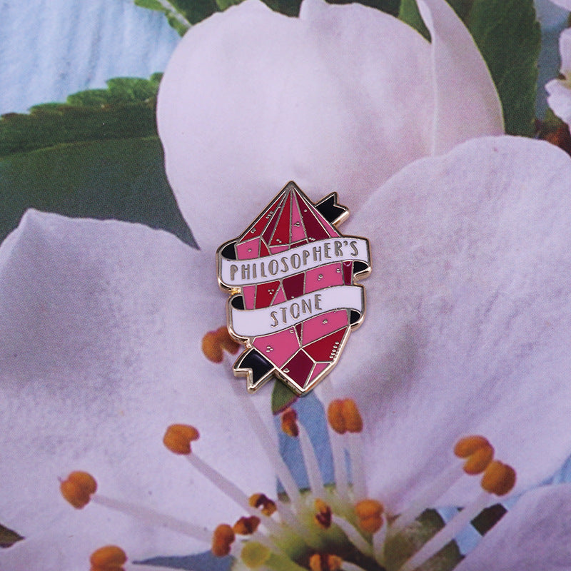 Fashion Philosopher's Stone Brooch Pastel Gem Badge