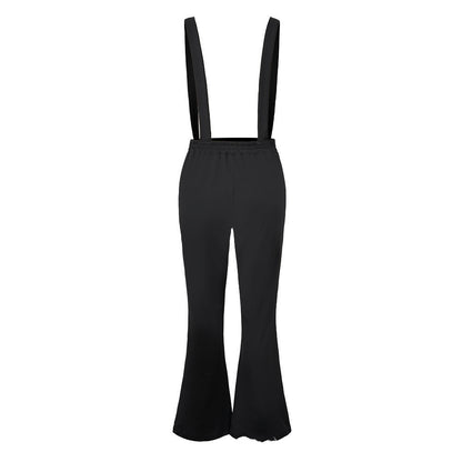 European And American High Waist Strap Casual Flared Pants