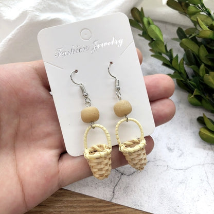 Vintage Forest Grass And Rattan Woven Handmade Earrings