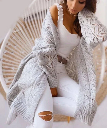 Fashion Sweater Hollow Knit Cardigan Top Women