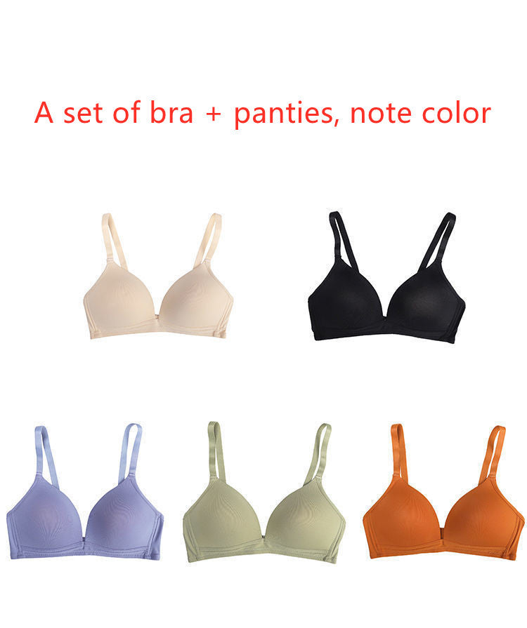 Ultra-thin Underwear Gathers Comfortably No Steel Ring Beautiful Back French Triangle Cup One-piece Bra