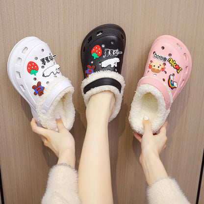 Warm Baotou Shoes Two-wear Lazy Cotton Slippers