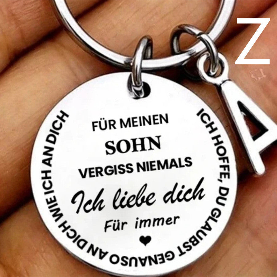 26 Letters Stainless Steel Keychain For My Son And Daughter In German