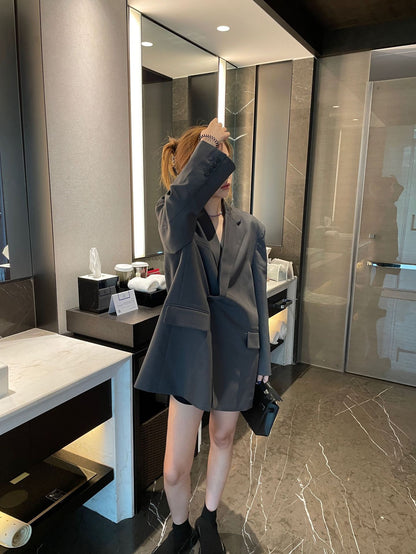 Women's Wide-shoulder Suit Back Slit Profile Jacket