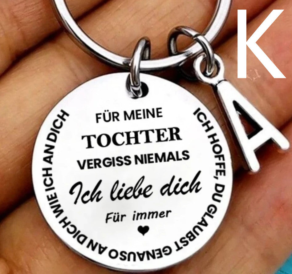 26 Letters Stainless Steel Keychain For My Son And Daughter In German