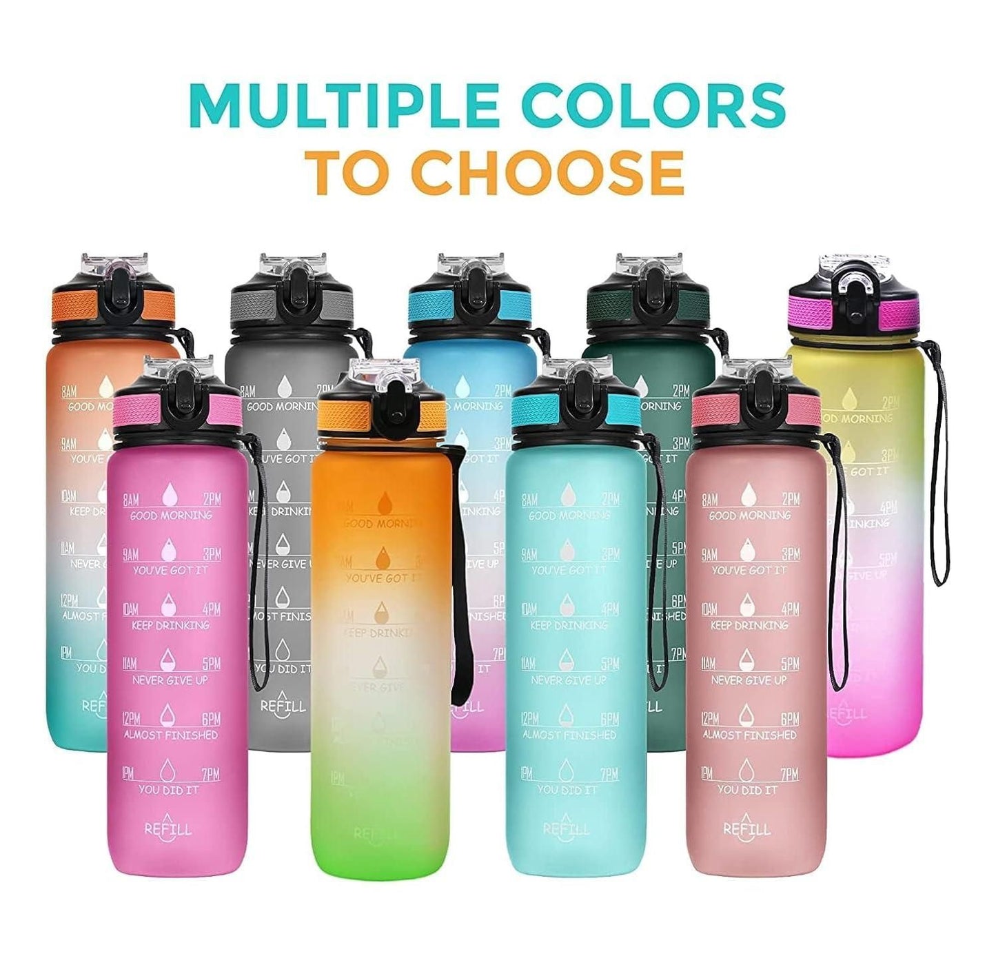 OS Unbreakable Water Bottle for Home with Motivational Time Marker PRODUCT CODE (OS0002060)