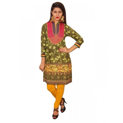 Generic Women's Cotton Kurtis (Green, XL)