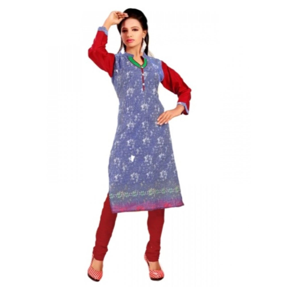 Generic Women's Cotton Kurtis (Red, Blue, L)