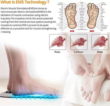 OS Foot Massager Feet Massage Machine ,Electronic Muscle Stimulator Massage Mat USB Rechargeable Massager (Black) PRODUCT CODE (OS0002057)