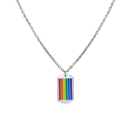 Six Color Rainbow Necklace Hip Hop Fashion Brand Jewelry