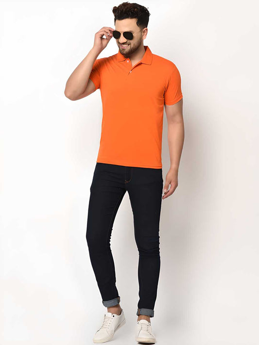 OS Cotton Blend Solid Half Sleeves Mens Polo T-Shirt PRODUCT CODE (OS0005506)