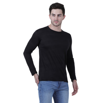 OS Cotton Blend Solid Full Sleeves Men's Stylish Tshirt PRODUCT CODE(OS0008452)