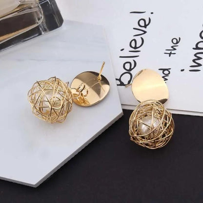 AVR JEWELS China Dangle Gold Double Disk Earrings For Women and Girls PRODUCT CODE (OS0006786)