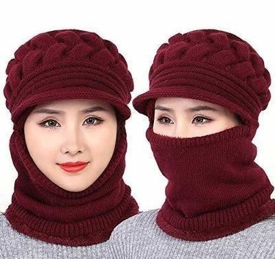 OS Ultra Soft Woolen Beanie Cap + Neck Scarf Set Warm Snow Proof PRODUCT CODE (OS0010056)