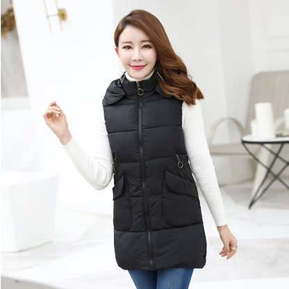 Mid-length down cotton vest