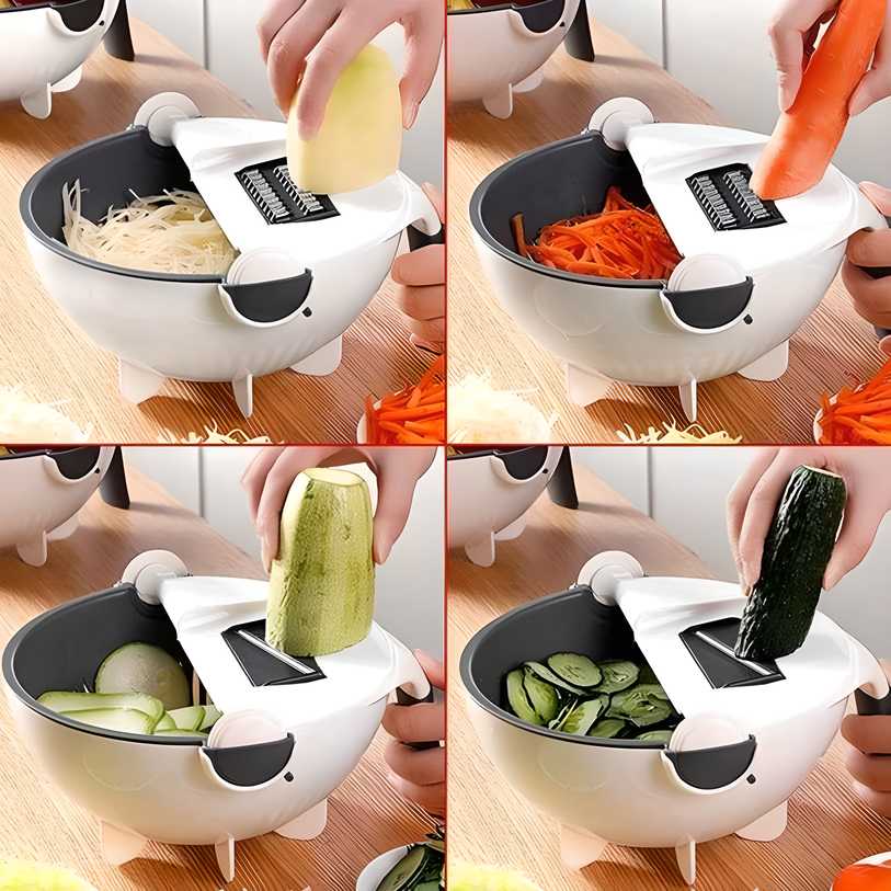 OS Vegetable Cutter- 7 in 1 Multifunction Magic Rotate Vegetable Cutter with Drain Basket Large Capacity PRODUCT CODE (OS0004737)