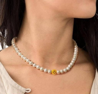 PD Enterprise Smiley Face Pearls Necklaces for Women PRODUCT CODE (OS0006721)