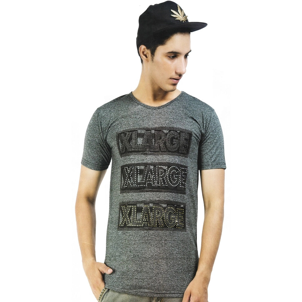 Generic Mens Hosiery Printed Men Tshirts (Dark Grey, XS)