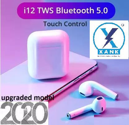 XANK TWS i12 Bluetooth Earphone with Portable Charging Case (White, True Wireless) PRODUCT CODE(OS0008509)